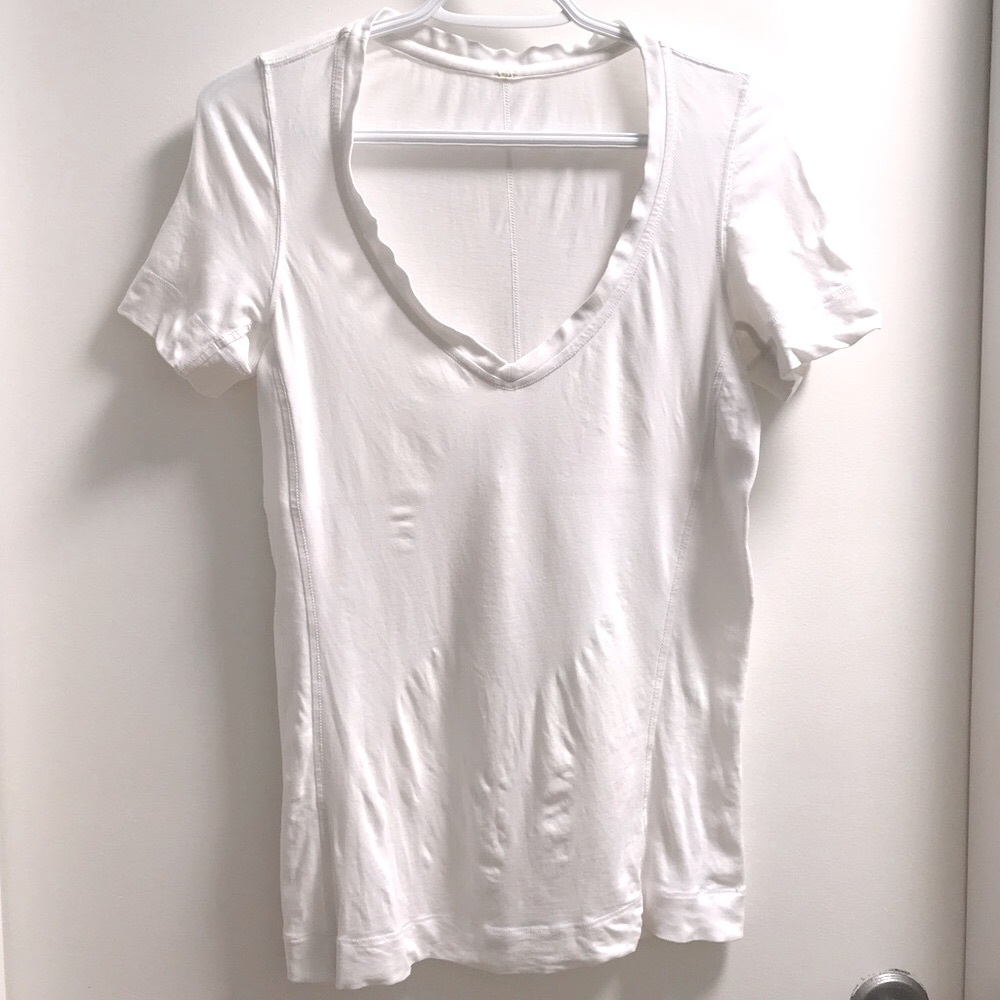 White Lululemon V-neck Tee